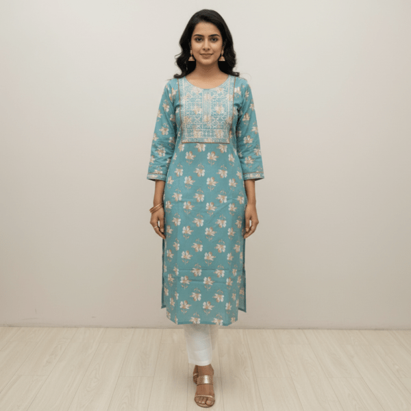Cotton Kurti Blue